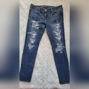 Size 10 - American Eagle Super Stretch X Distressed Jeans